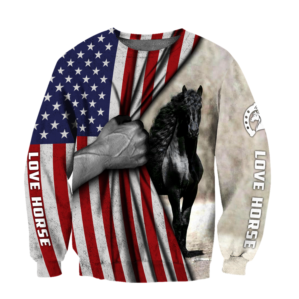 Horse Flag 3D All Over Printed Shirts Pi16062002-Apparel-TA-Sweatshirts-S-Vibe Cosy™