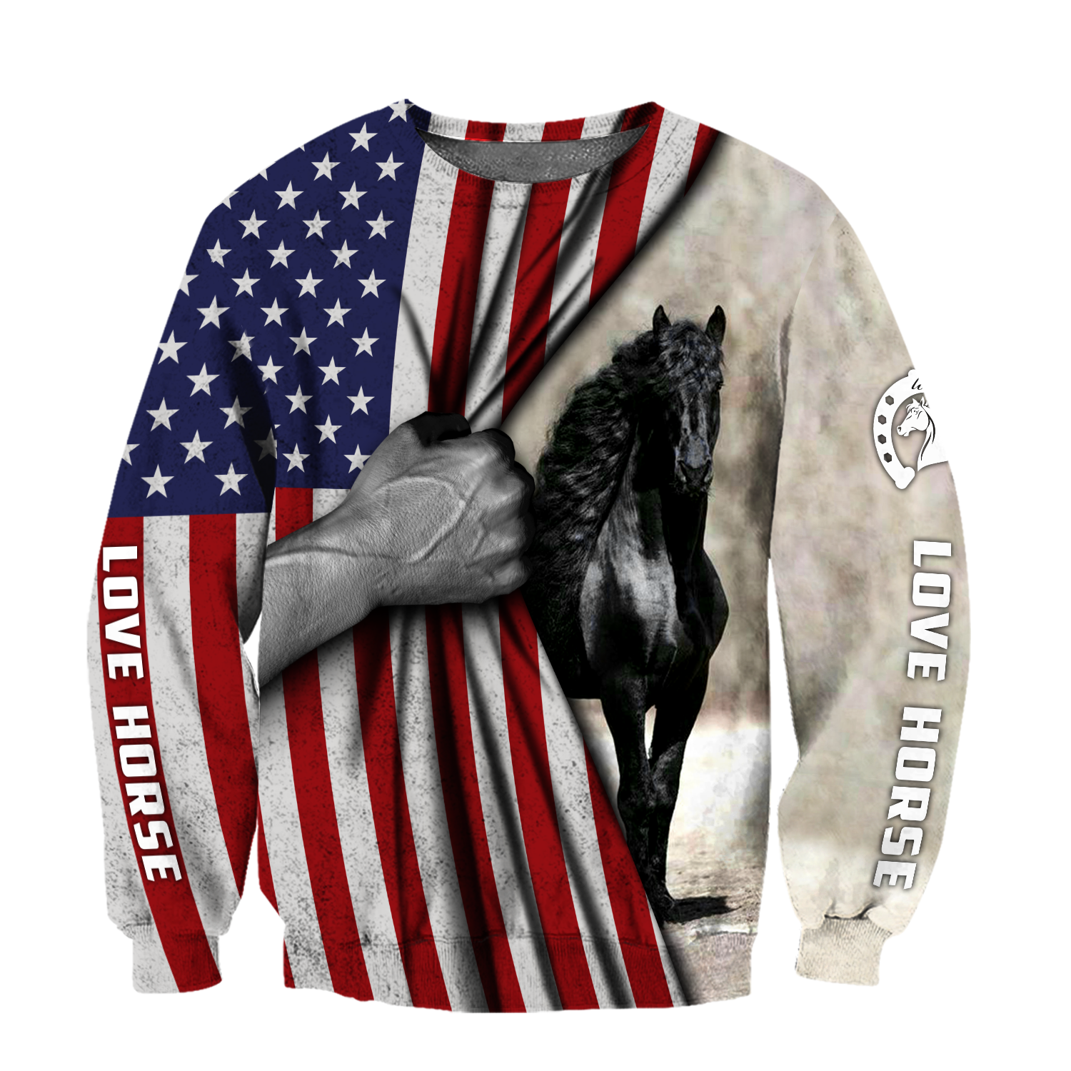 Horse Flag 3D All Over Printed Shirts Pi16062002-Apparel-TA-Sweatshirts-S-Vibe Cosy™
