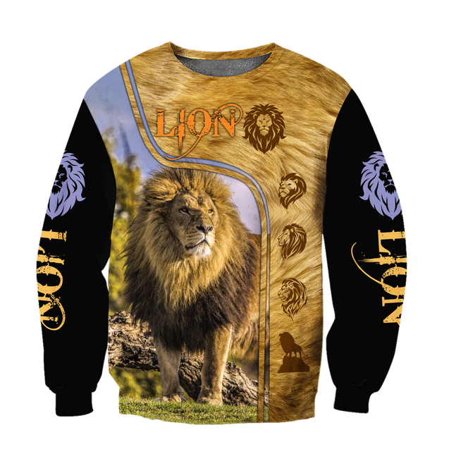 Lion in Wildlife Over Printed Hoodie