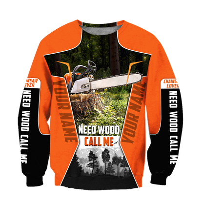 3D Chainsaw Logger Custom Name Unisex Shirts Pi16102004