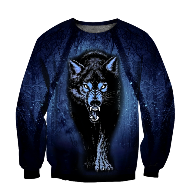 Night Wolf 3D All Over Print Hoodie T Shirt For Men and Women HHT07092016