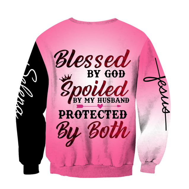 Blessed By God Spoiled By My Husband 3D All Over Printed Shirts NDD10262004