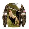 Love Rooster All 3D Over Printed Unisex Hoodie ML