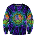 Colorful Peace Hippie Hoodie For Men And Women TQH201001