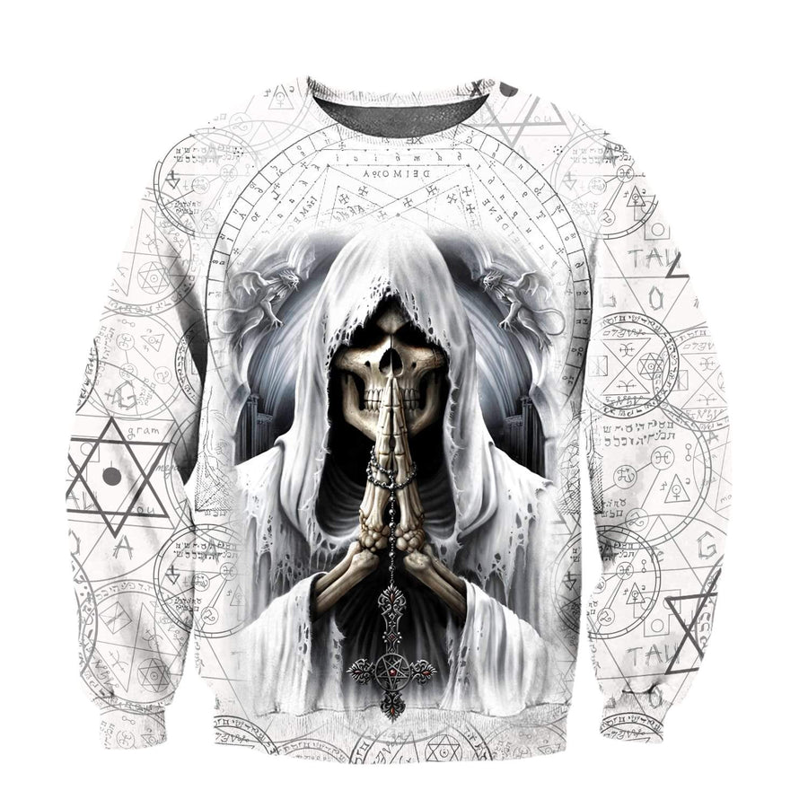 God Of Death Skull 3D All Over Printed Combo Sweater + Sweatpant