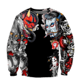 Japanese Samurai Tattoo 3D Over Printed Unisex Hoodie ML