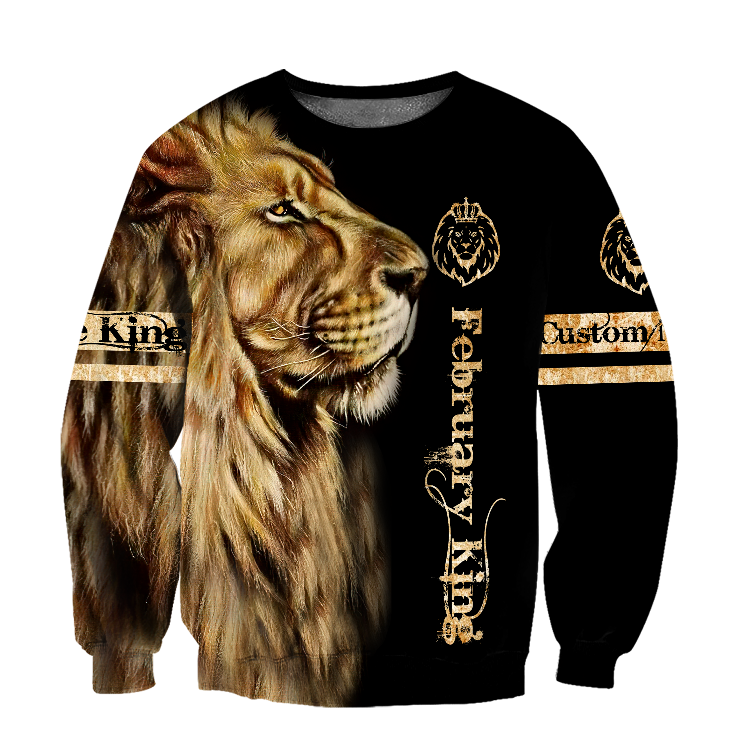 Custom Name February King Lion  3D All Over Printed  Unisex Shirt