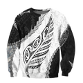 Paua Shell Maori Silver Fern 3d all over printed shirt and short for man and women-Apparel-PL8386-Sweatshirt-S-Vibe Cosy™