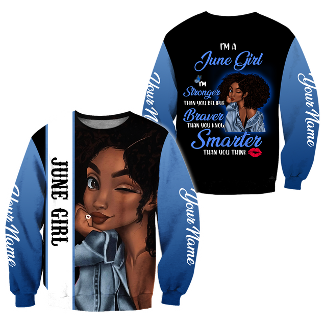 June Girl Cuztomize Name 3D All Over Printed Unisex Hoodie