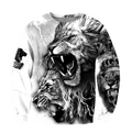 White Lion Tattoo 3D All Over Printed Shirt for Men and Women