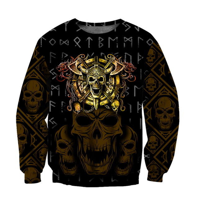 Golden Viking Skull Hoodie MEI