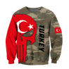 Turkey Skull Flag Camo Style 3D All Over Printed Hoodie Shirt Limited by SUN QB06232006-Apparel-SUN-Sweatshirts-S-Vibe Cosy™