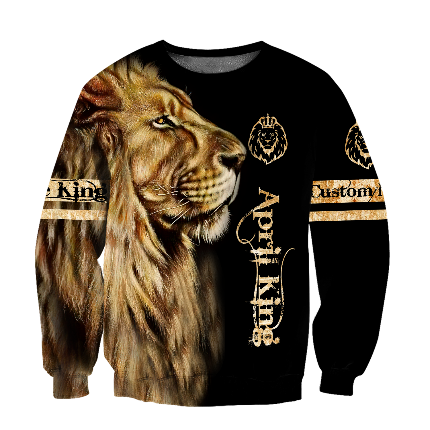 Custom Name April King Lion  3D All Over Printed  Unisex Shirts