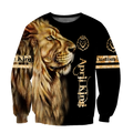 Custom Name April King Lion  3D All Over Printed  Unisex Shirts