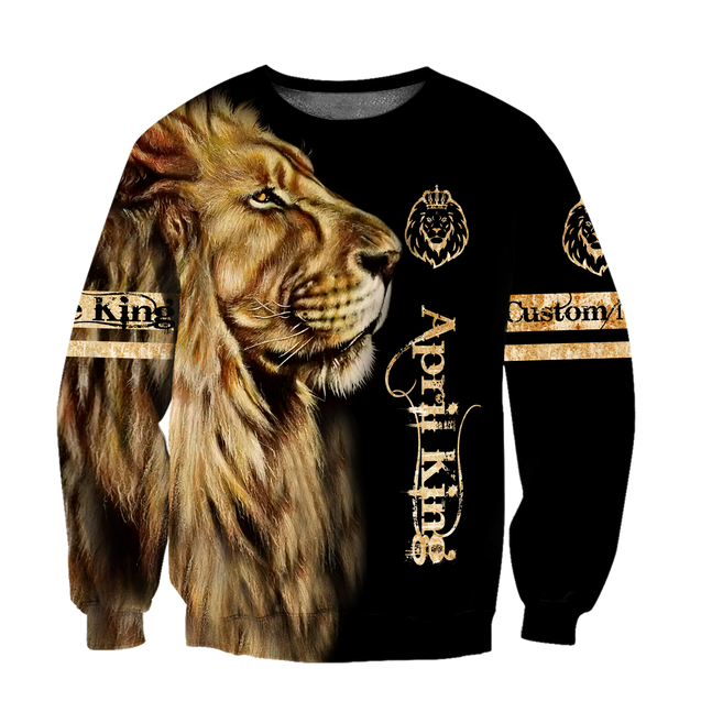 Custom Name April King Lion  3D All Over Printed  Unisex Shirts