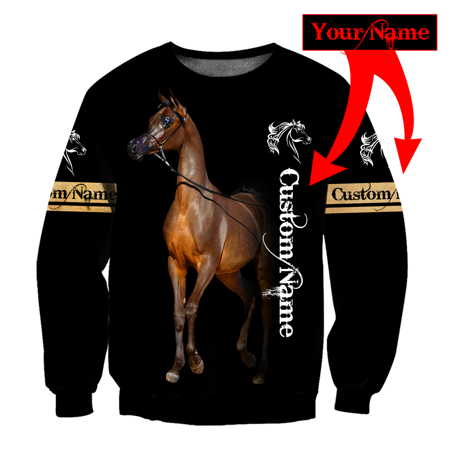 Arabian Horse Custom Name 3D All Over Printed Shirts DQB10072001