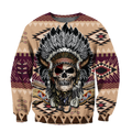 Love Skull native 3D all over printed for man and women QB06062004-Apparel-PL8386-Sweatshirt-S-Vibe Cosy™