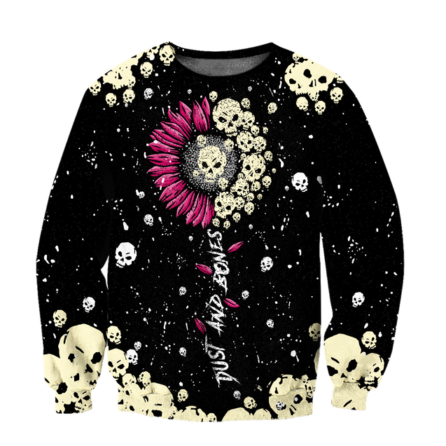 Love Sun Flower And Skull 3D all over for man and women QB05162002-Apparel-PL8386-Sweatshirt-S-Vibe Cosy™