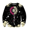 Love Sun Flower And Skull 3D all over for man and women QB05162002-Apparel-PL8386-Sweatshirt-S-Vibe Cosy™