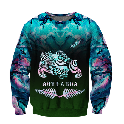 New zealand maori bulldog tattoo paua 3d all over printed shirt and short for man and women-Apparel-PL8386-Sweatshirt-S-Vibe Cosy™