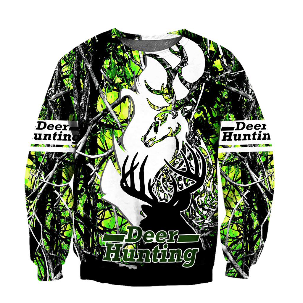 Light Green Deer Hunting 3D All Over Printed Shirts For Men LAM