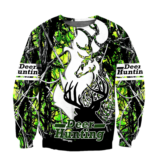 Light Green Deer Hunting 3D All Over Printed Shirts For Men LAM