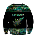 Aoteatoa New Zealand Maori Silver Fern - Paua Shell 3d all over printed shirt and short for man and women-Apparel-PL8386-Sweatshirt-S-Vibe Cosy™