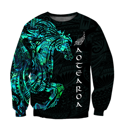 Horse Aotearoa Maori manaia 3d all over printed shirt and short for man and women-Apparel-PL8386-Sweatshirt-S-Vibe Cosy™