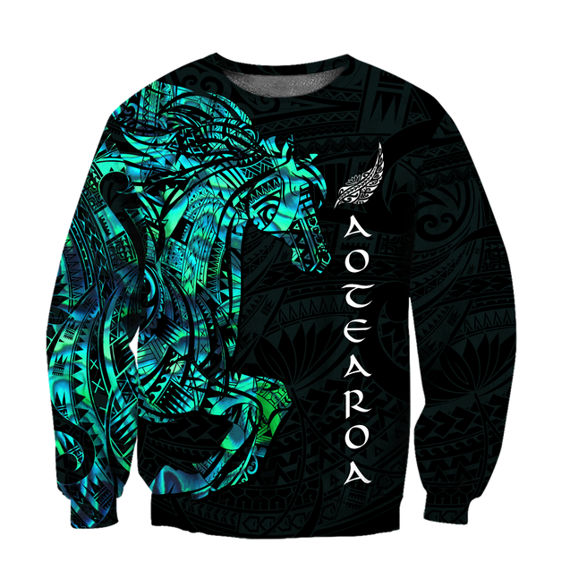 Horse Aotearoa Maori manaia 3d all over printed shirt and short for man and women-Apparel-PL8386-Sweatshirt-S-Vibe Cosy™