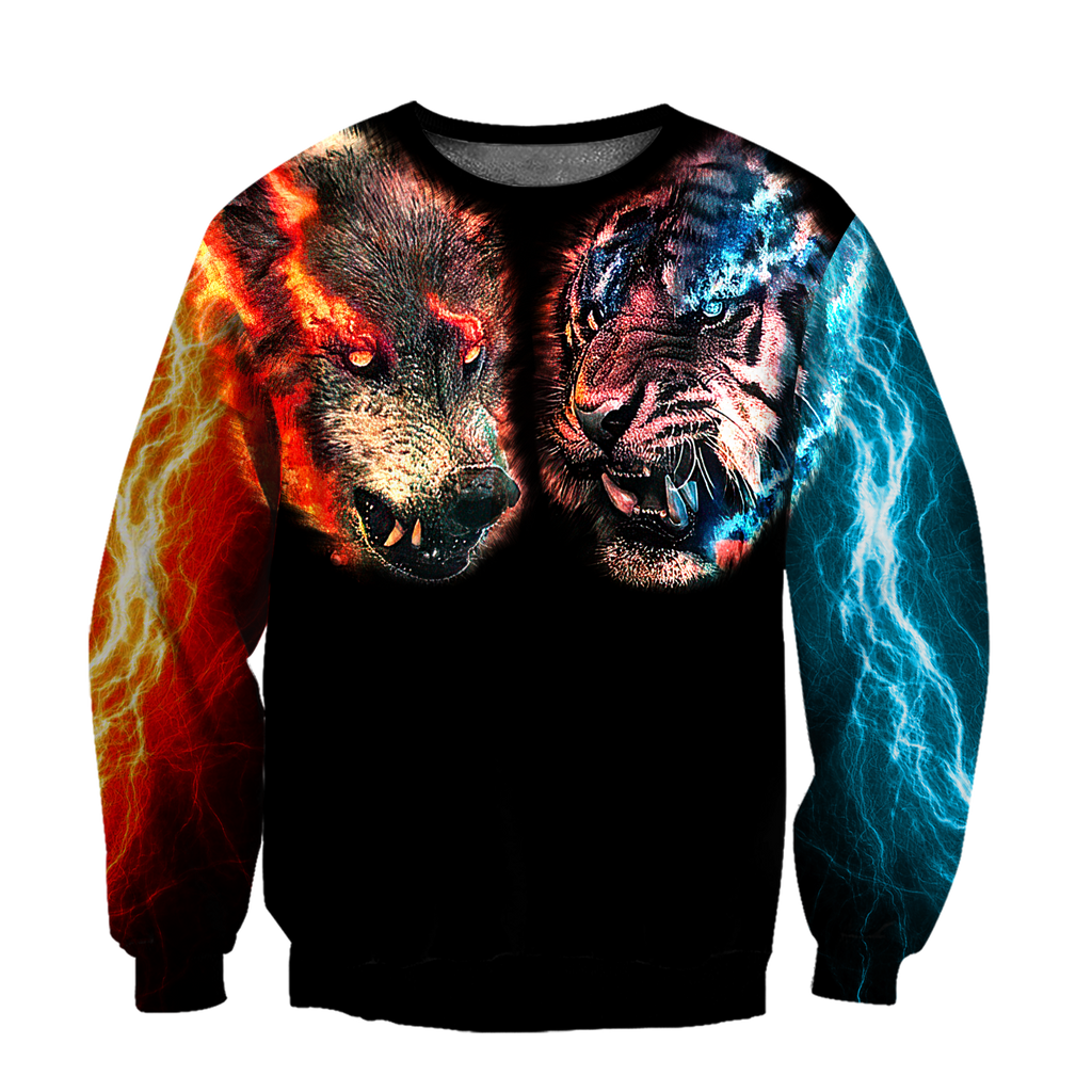 Wolf tiger 3D hoodie shirt for men and women MHST1010205