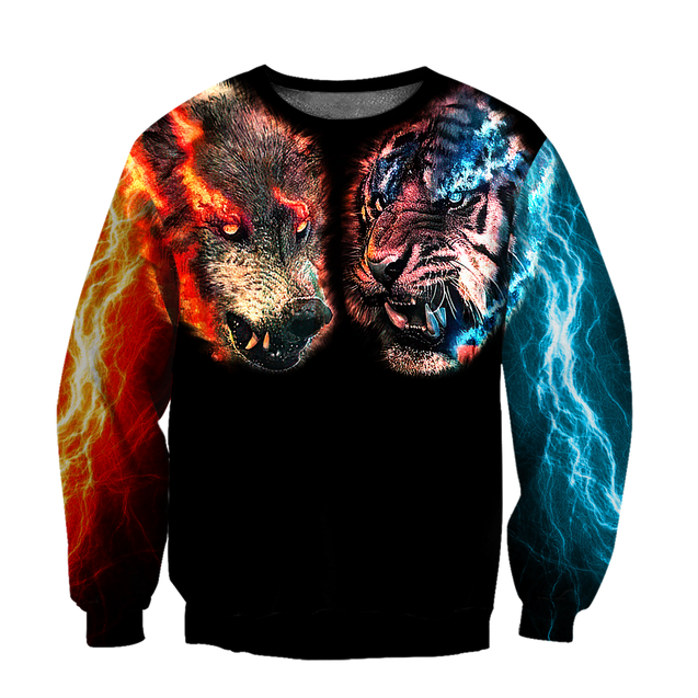 Wolf tiger 3D hoodie shirt for men and women MHST1010205