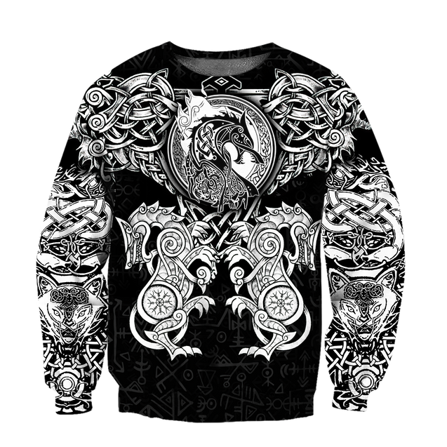 All Over Printed Viking Wolf Hoodie HTT23092001-MEI