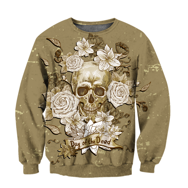 Skull day of the dead 3D all over printed for man and women QB05272003-Apparel-PL8386-Sweatshirt-S-Vibe Cosy™