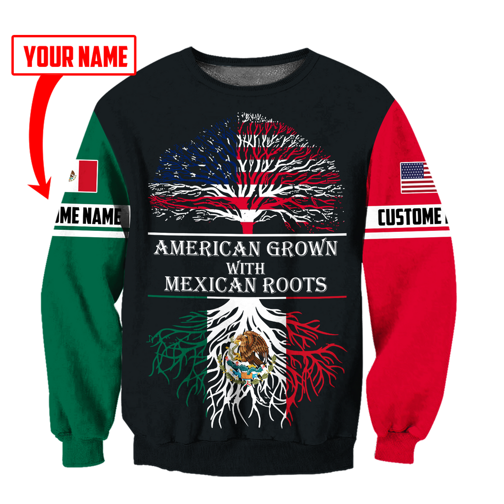 Persionalized American Grown With Mexican Roots 3D All Over Printed Shirts