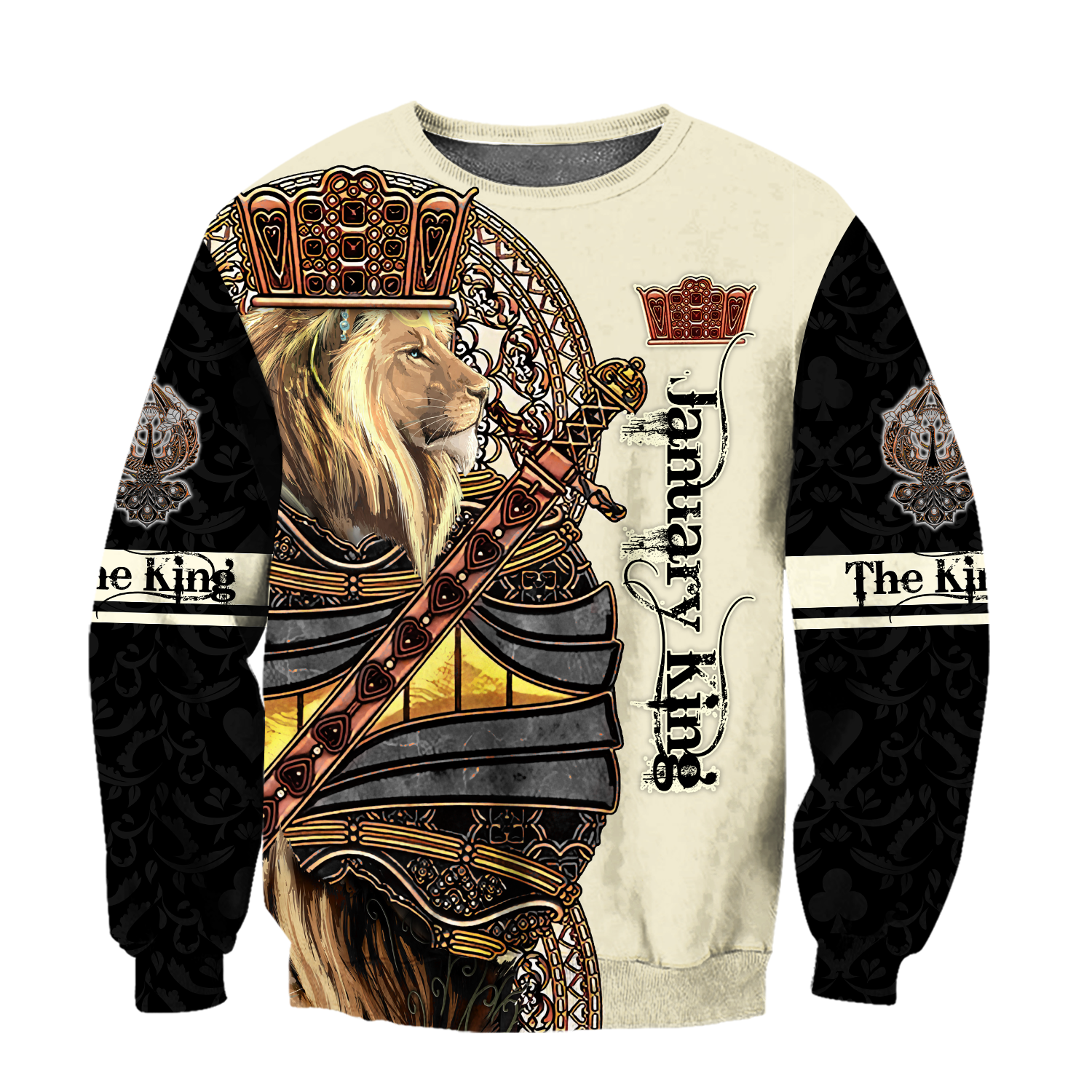 January Black King Lion  3D All Over Printed  Unisex Shirts