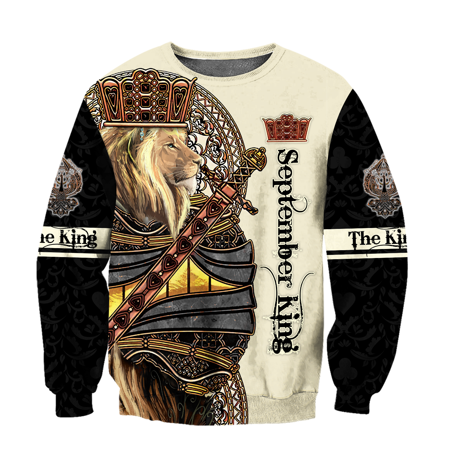 September Black King Lion  3D All Over Printed Unisex Shirts