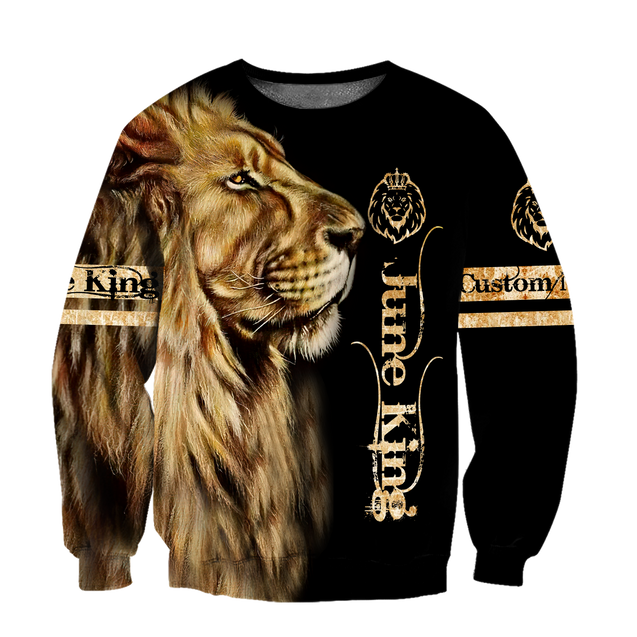 Custom Name June King Lion  3D All Over Printed Unisex Shirts