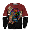 Love Sugar Skull 3D all over printed for man and women QB05122003-Apparel-PL8386-Sweatshirt-S-Vibe Cosy™