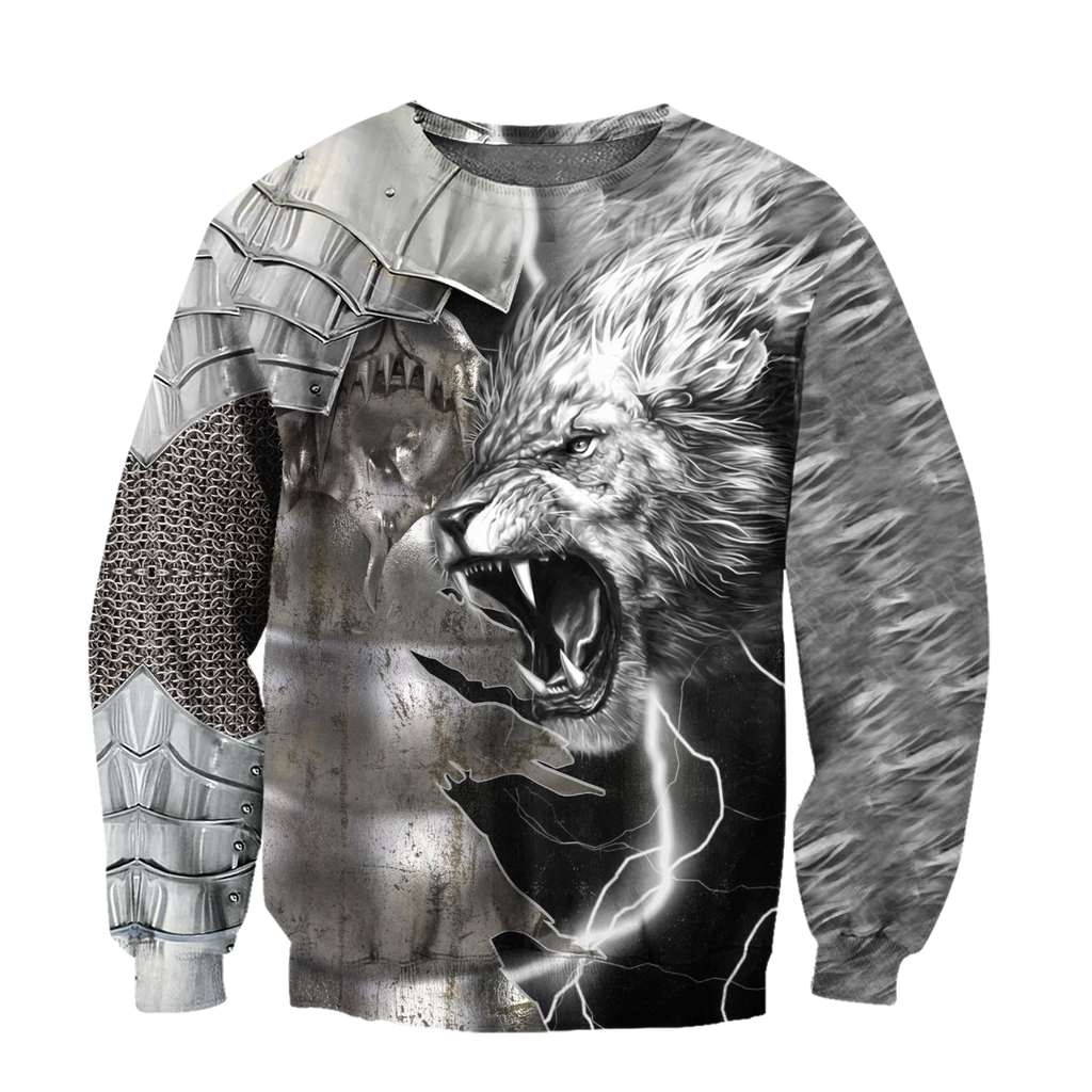 Lion Warrior Amor Tattoo 3D All Over Printed Unisex Shirts
