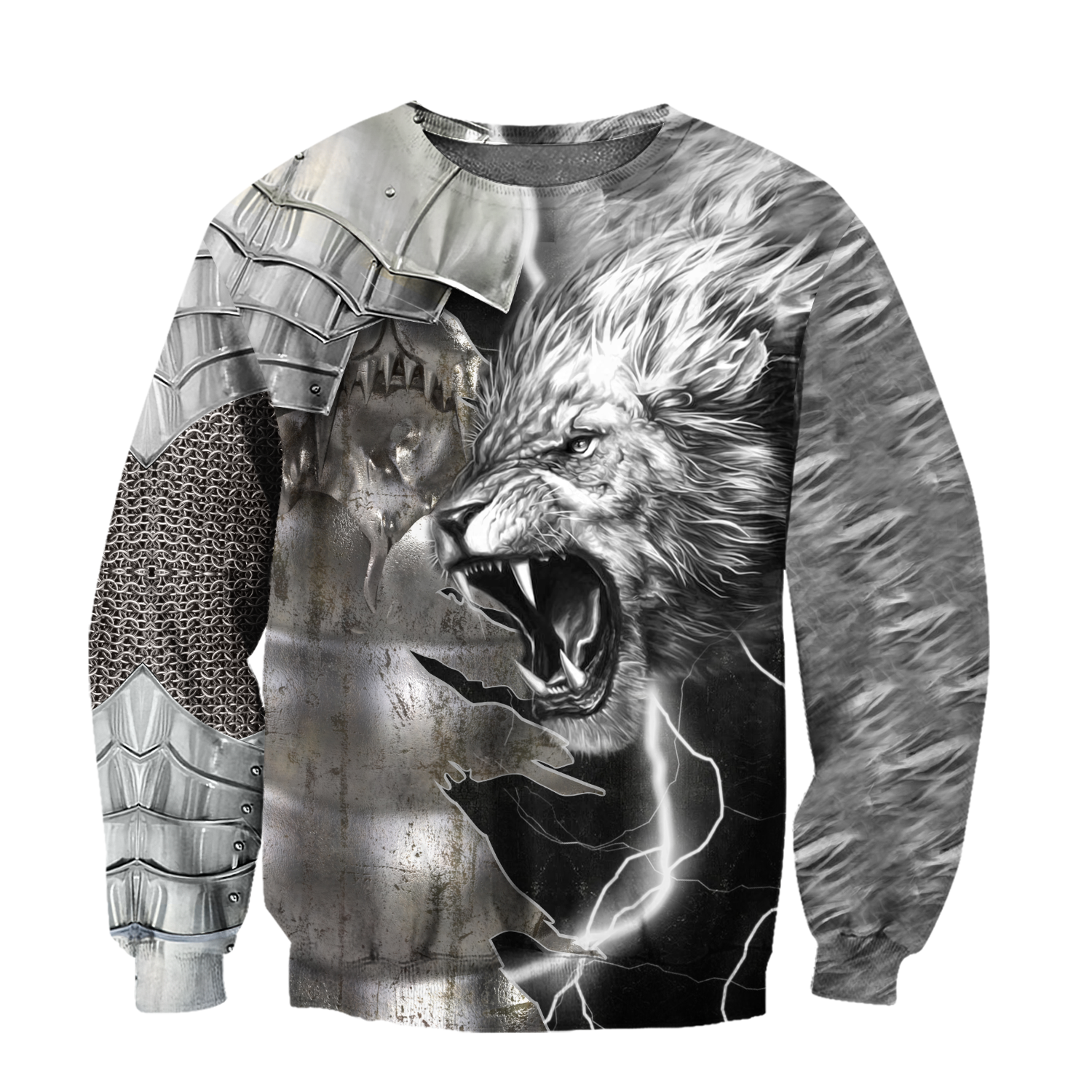 Lion Warrior Amor Tattoo 3D All Over Printed Unisex Shirts