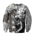 Lion Warrior Amor Tattoo 3D All Over Printed Unisex Shirts