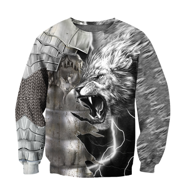 Lion Warrior Amor Tattoo 3D All Over Printed Unisex Shirts