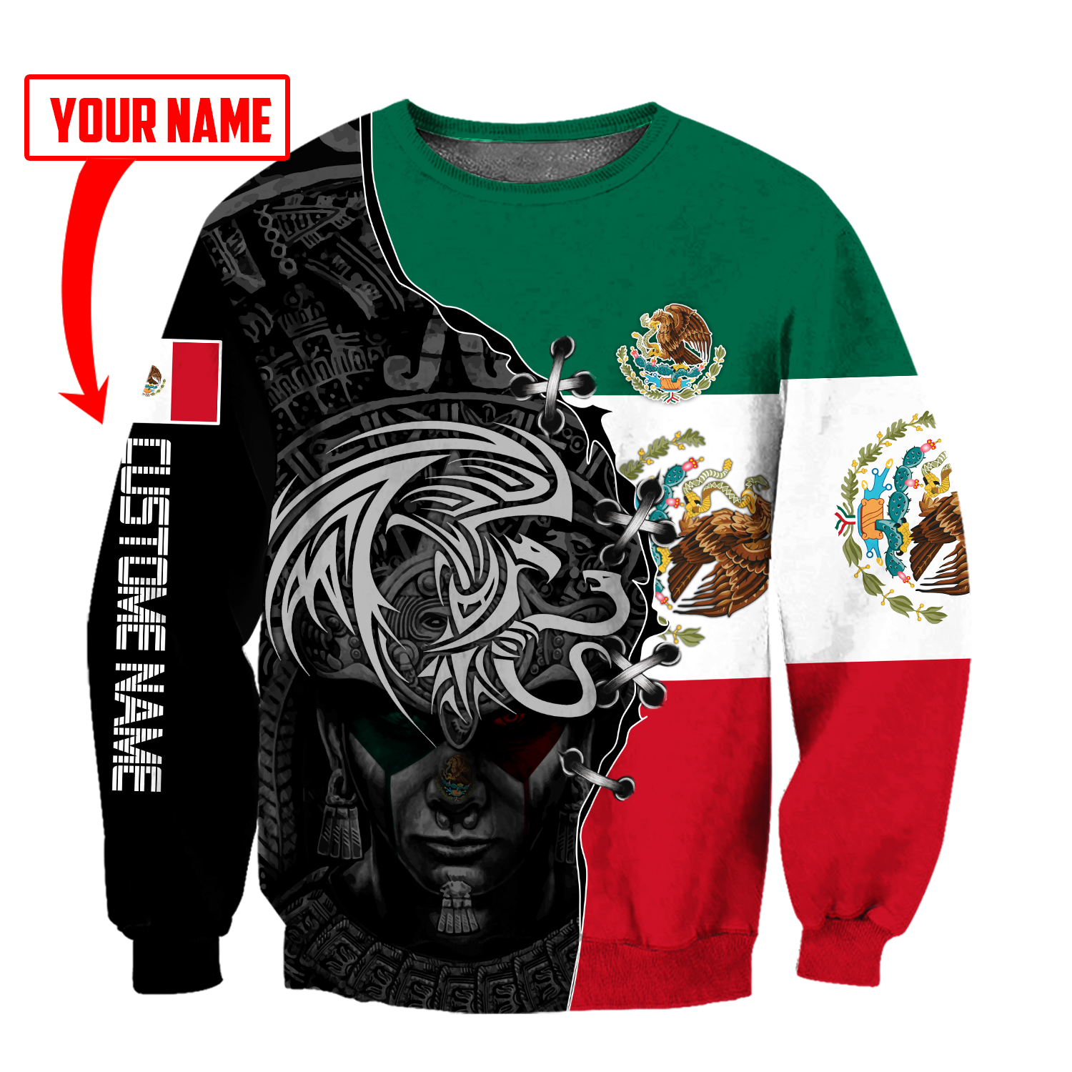 Custom Name Mexican Aztec 3D All Over Printed Shirts For Men and Women DQB06272005S