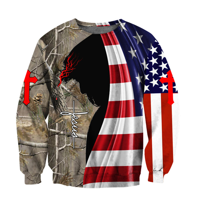 Deer Hunting Jesus Hoodie 3D All Over Printed Shirts For Men MH0409202-LAM