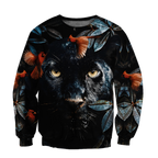 Flower Black Panther Over Printed Hoodie