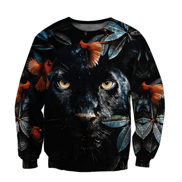 Flower Black Panther Over Printed Hoodie