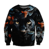 Flower Black Panther Over Printed Hoodie