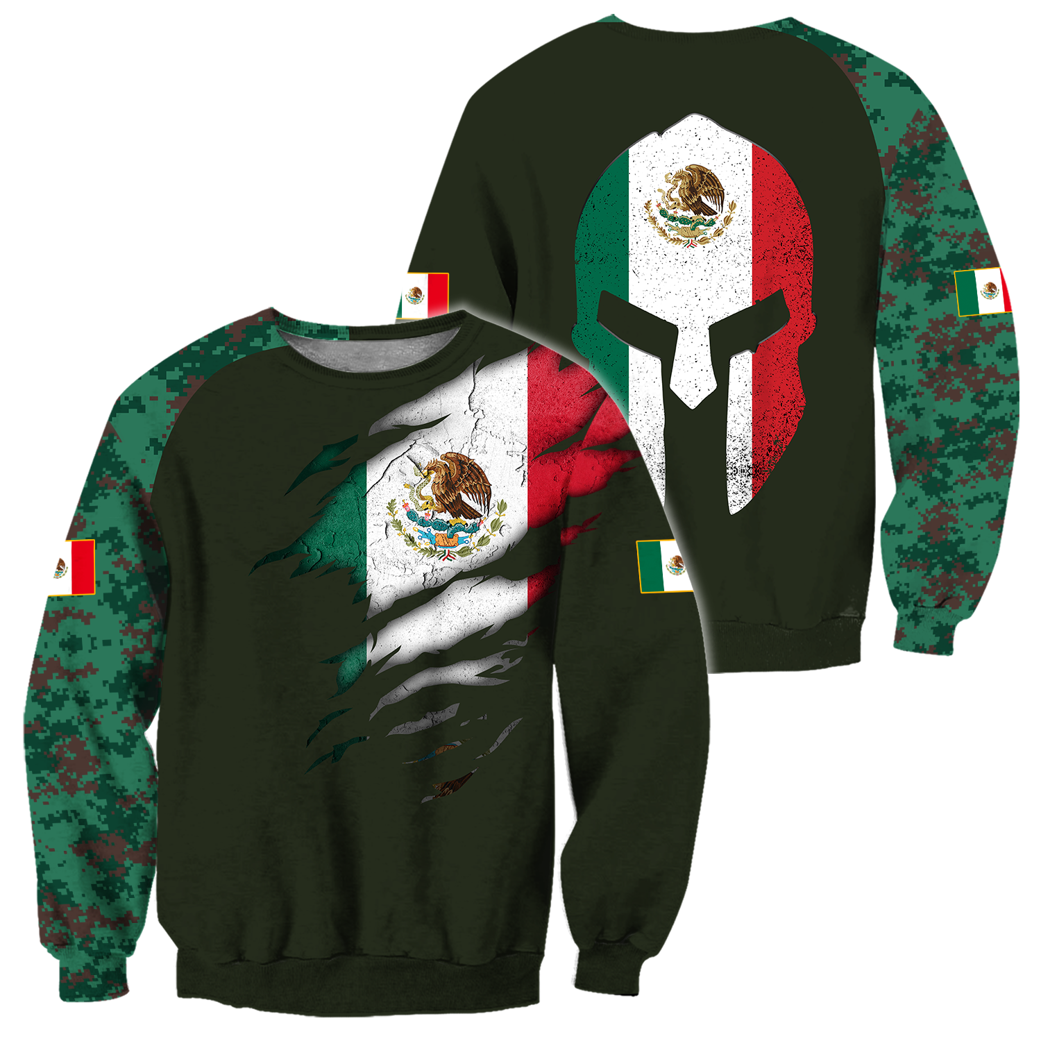 Mexican Coat Of Arm 3D All Over Printed Shirts DQB10142002