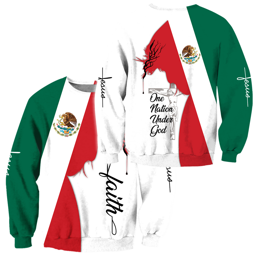 One Nation Under God Mexican Jesus 3D All Over Printed Shirts DQB10092002