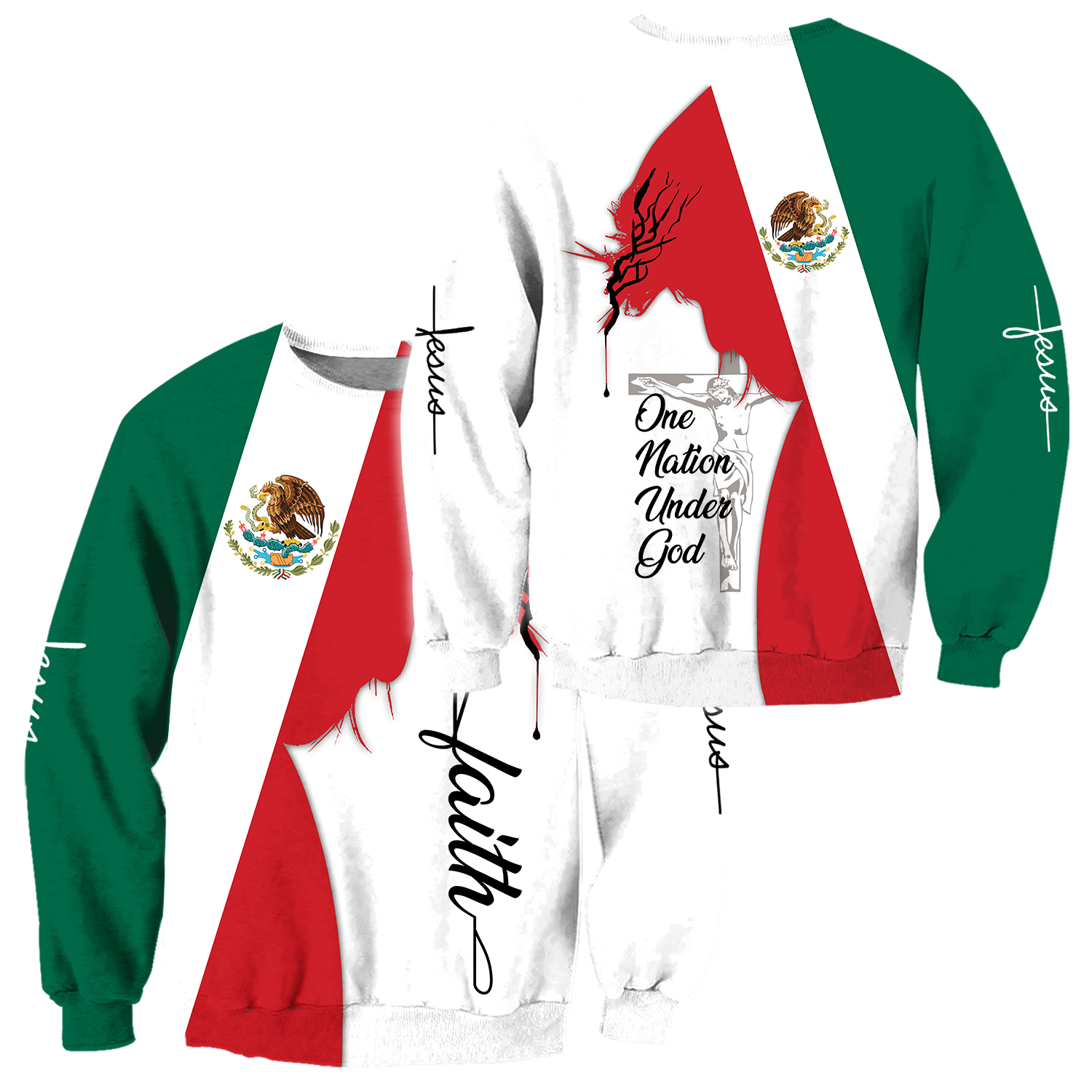 One Nation Under God Mexican Jesus 3D All Over Printed Shirts DQB10092002